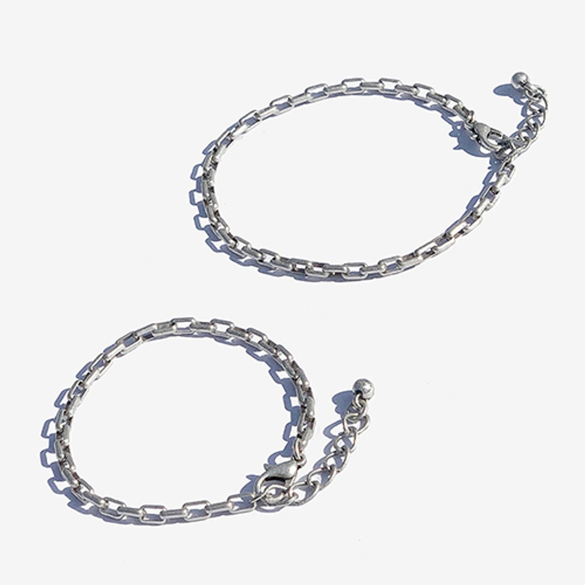 러쉬오프(RUSH OFF) Faded Square Chain Bracelet / 페이디드 스퀘어 체인팔찌 (은도금)