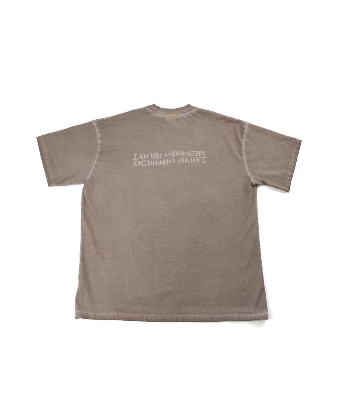 아임낫어휴먼비잉(I AM NOT A HUMAN BEING) Washed Tee (HAND MADE) - BEIGE