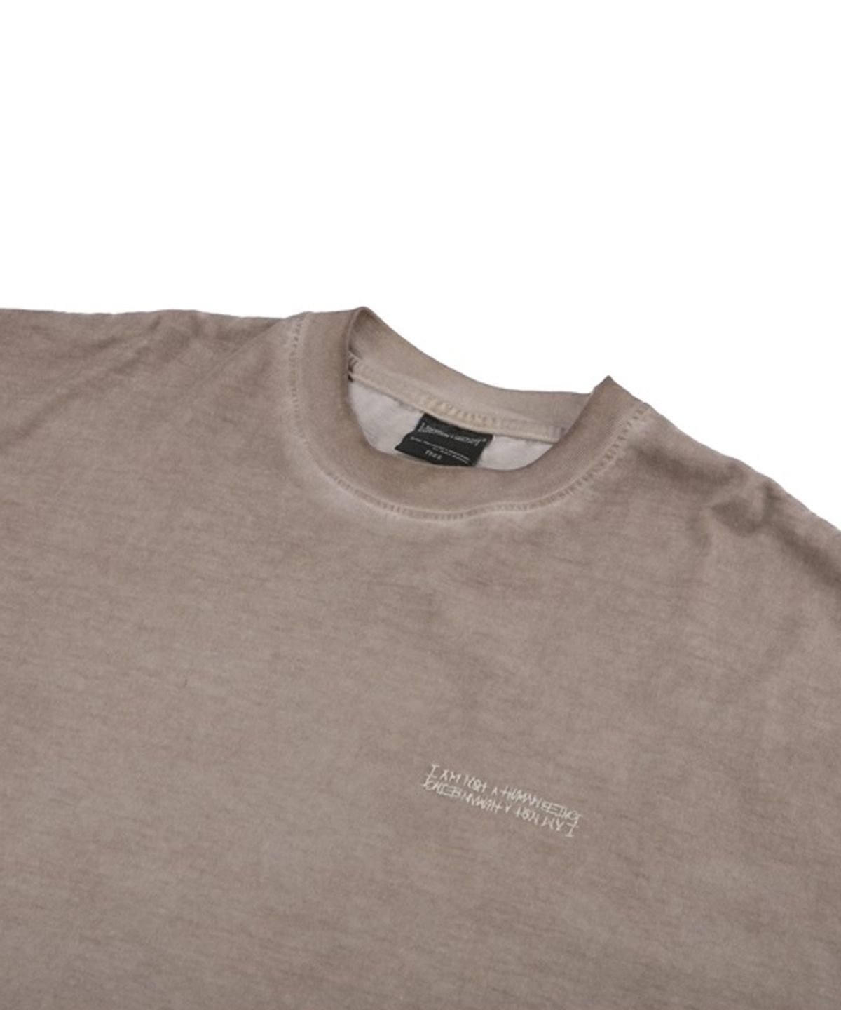아임낫어휴먼비잉(I AM NOT A HUMAN BEING) Washed Tee (HAND MADE) - BEIGE