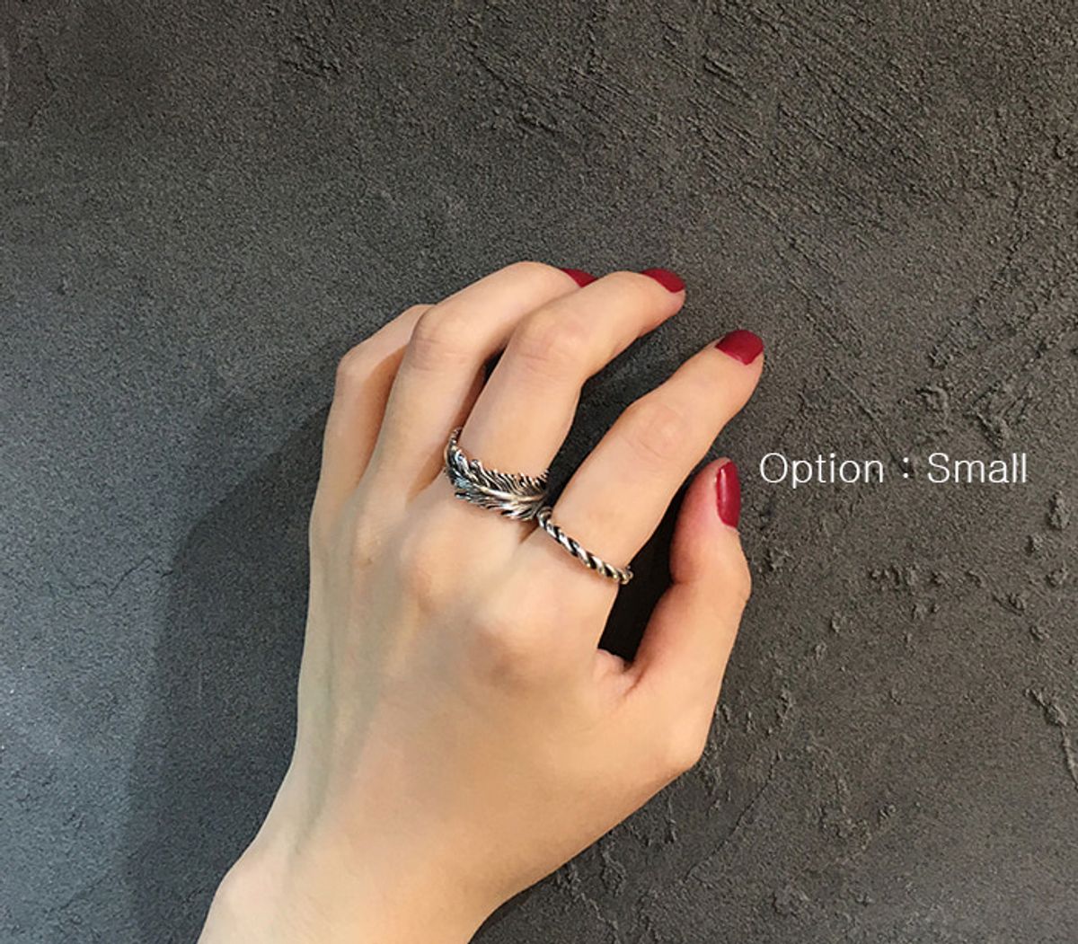 스팅925(STING925) Sharp Feather Ring