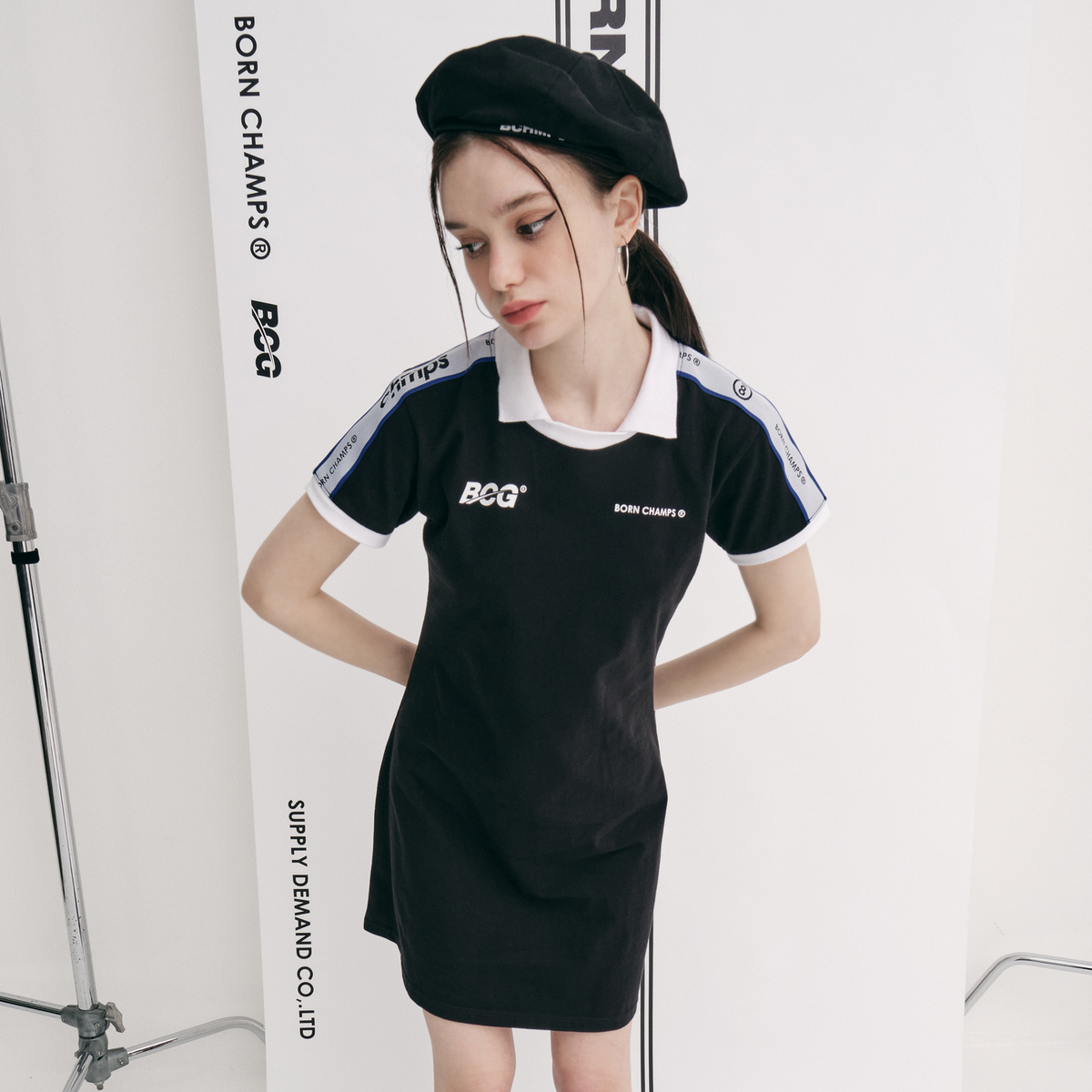 본챔스(BORN CHAMPS) BCG 반팔 원피스 CESBGTS07BK
