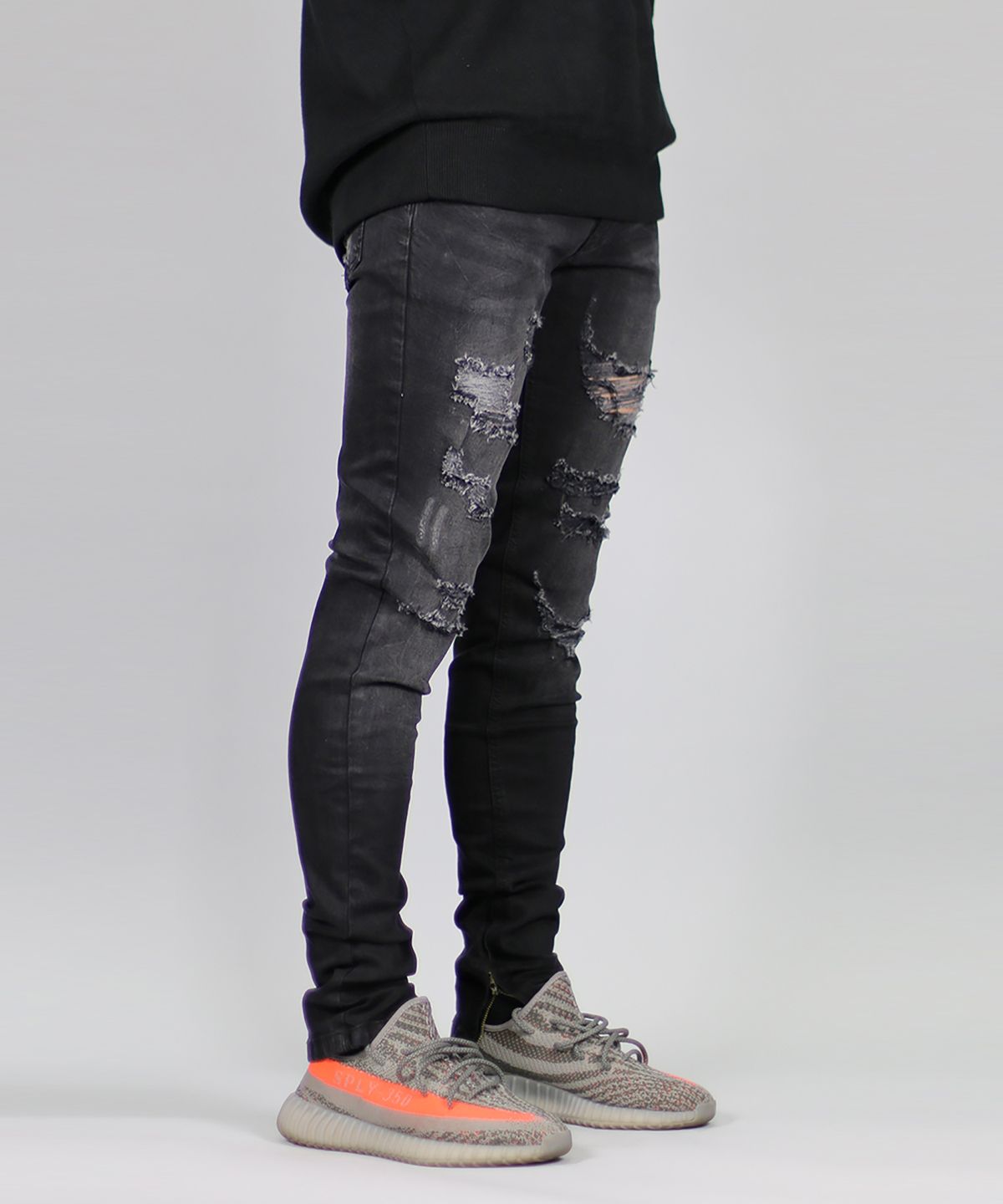 하이퍼 데님(HYPER DENIM) 블랙 가오 지퍼  진