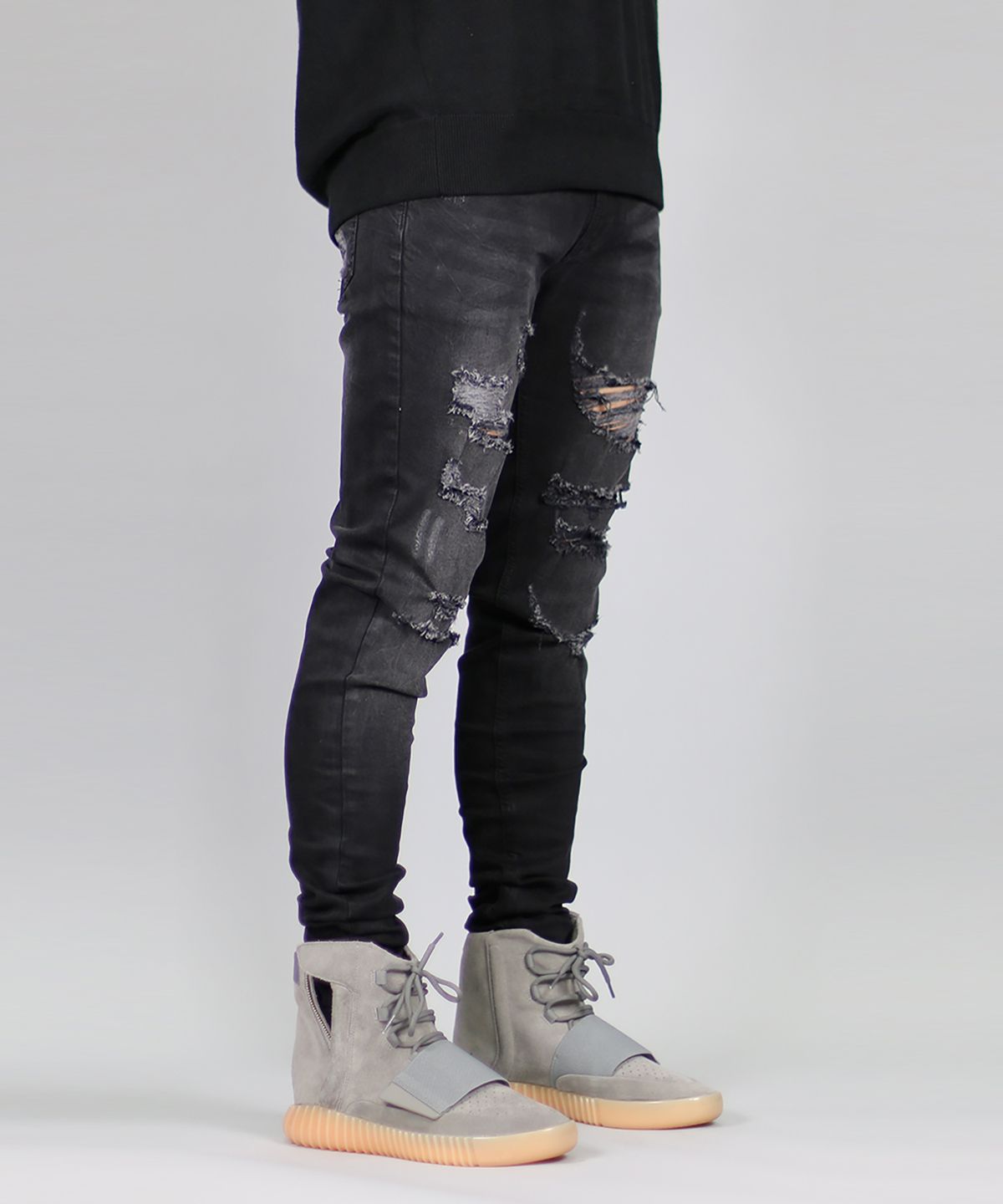 하이퍼 데님(HYPER DENIM) 블랙 가오 지퍼  진
