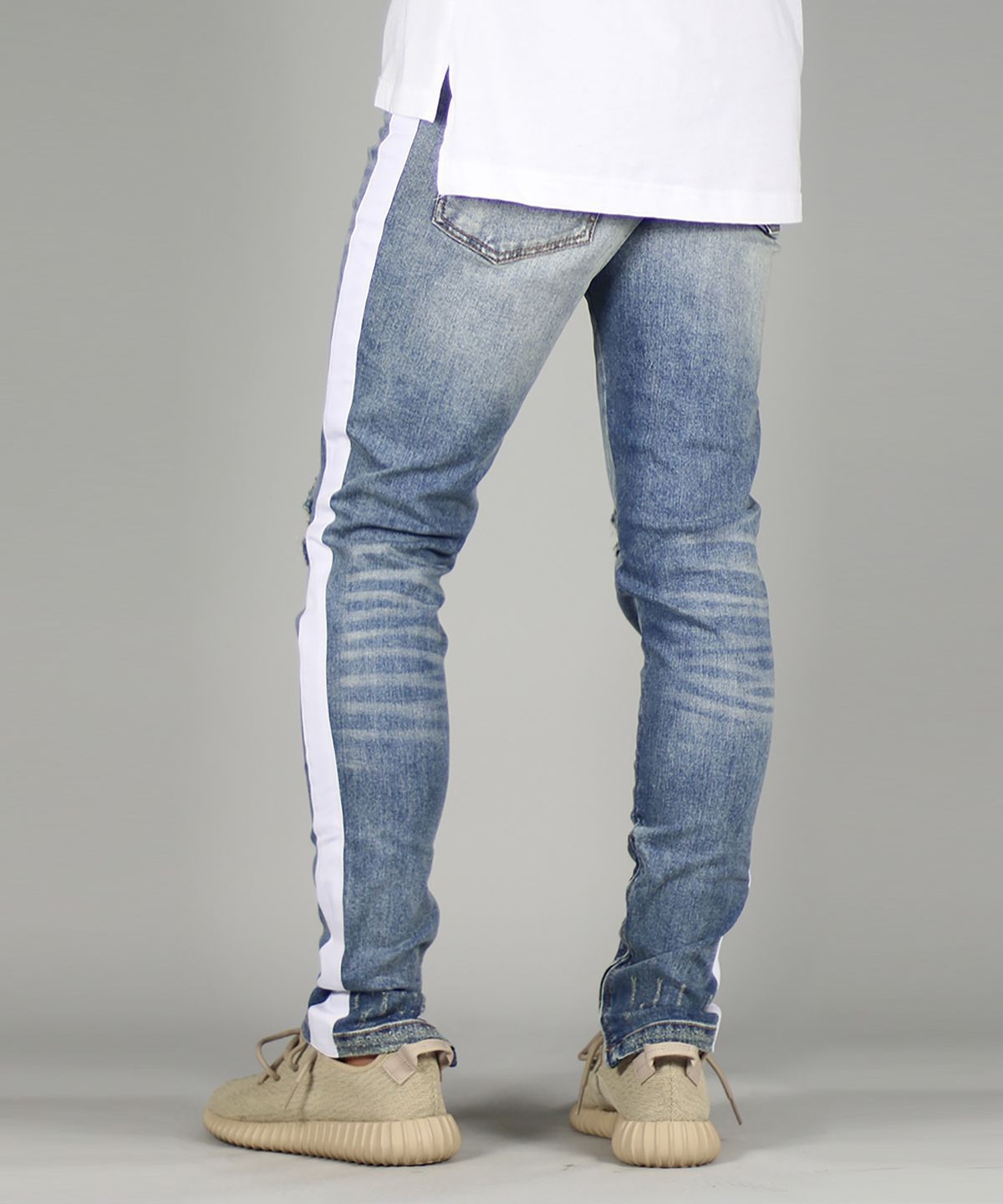 하이퍼 데님(HYPER DENIM) 라이트 블루 트랙 지퍼 진