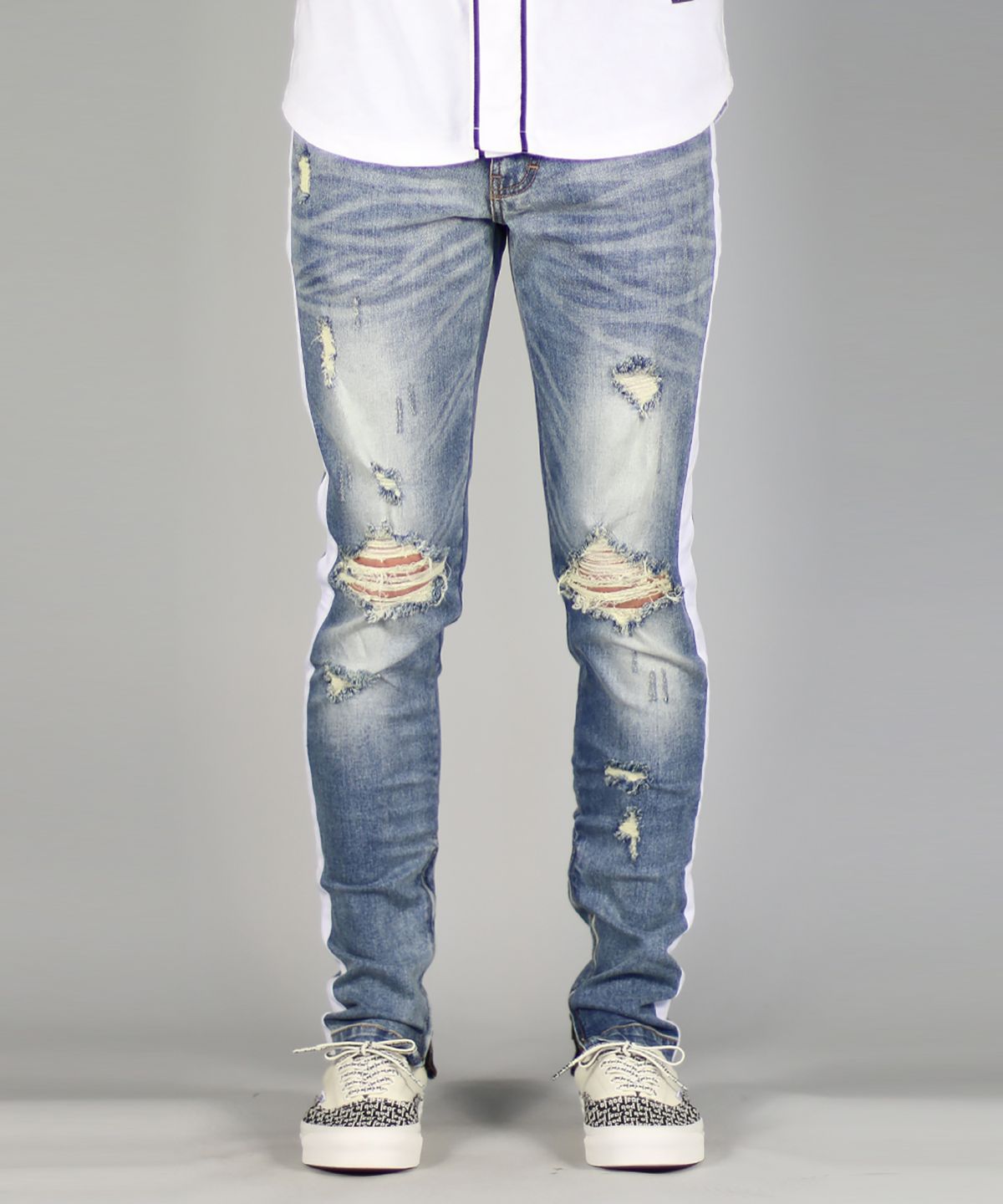 하이퍼 데님(HYPER DENIM) 라이트 블루 트랙 지퍼 진