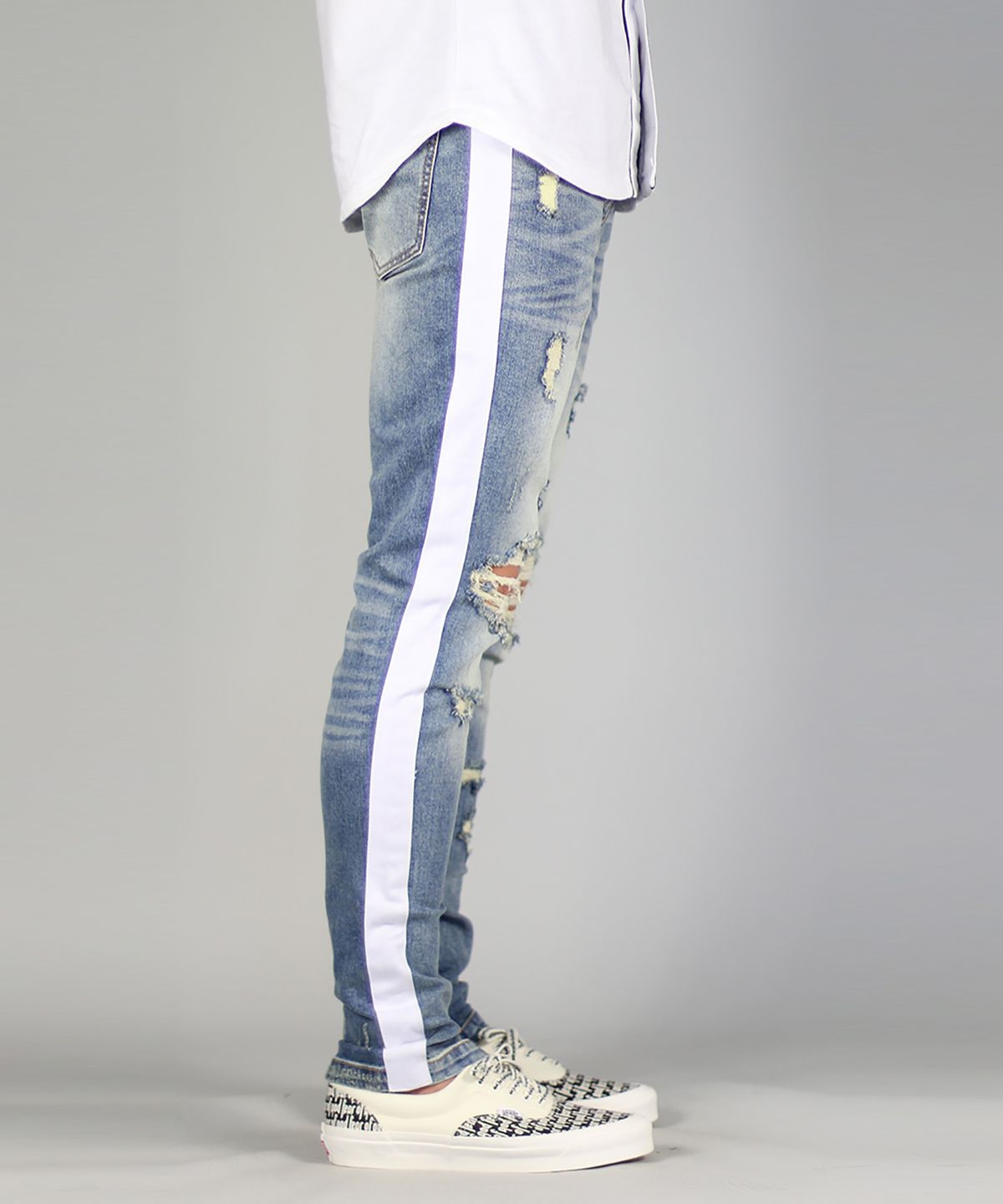 하이퍼 데님(HYPER DENIM) 라이트 블루 트랙 지퍼 진