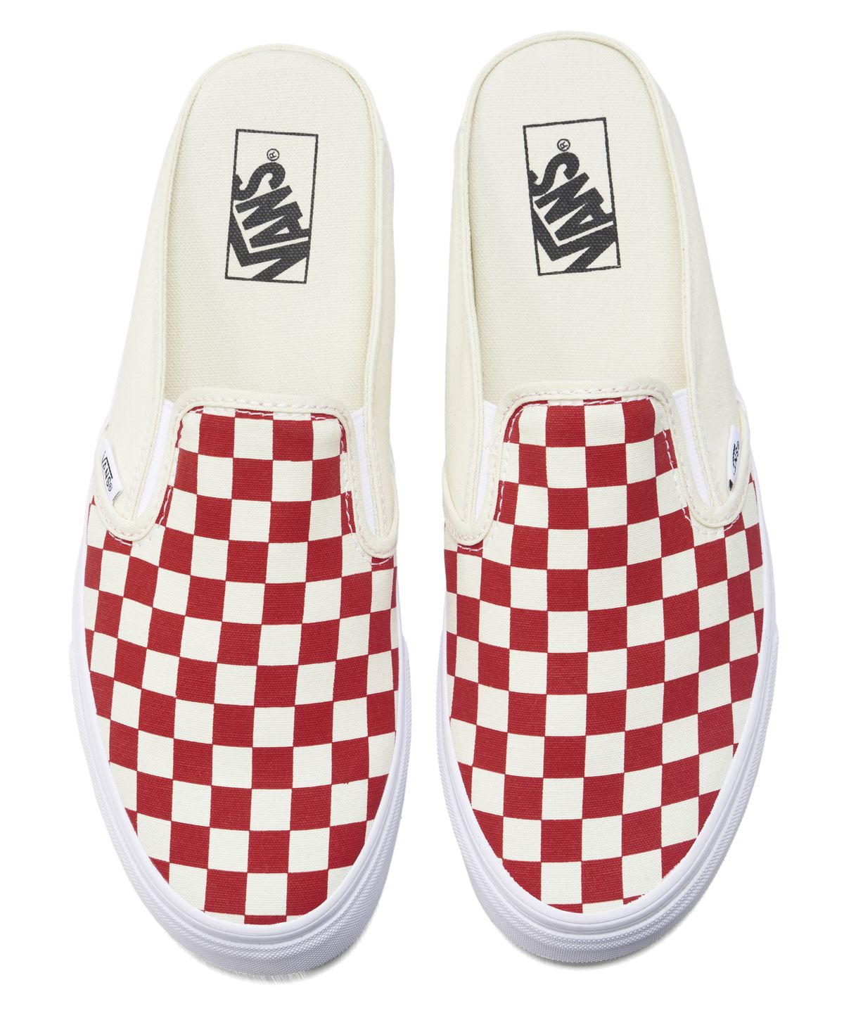 반스(VANS) 클래식 슬립온 뮬 - (체커보드) 레이싱 레드:화이트 / VN0004KTTLF1