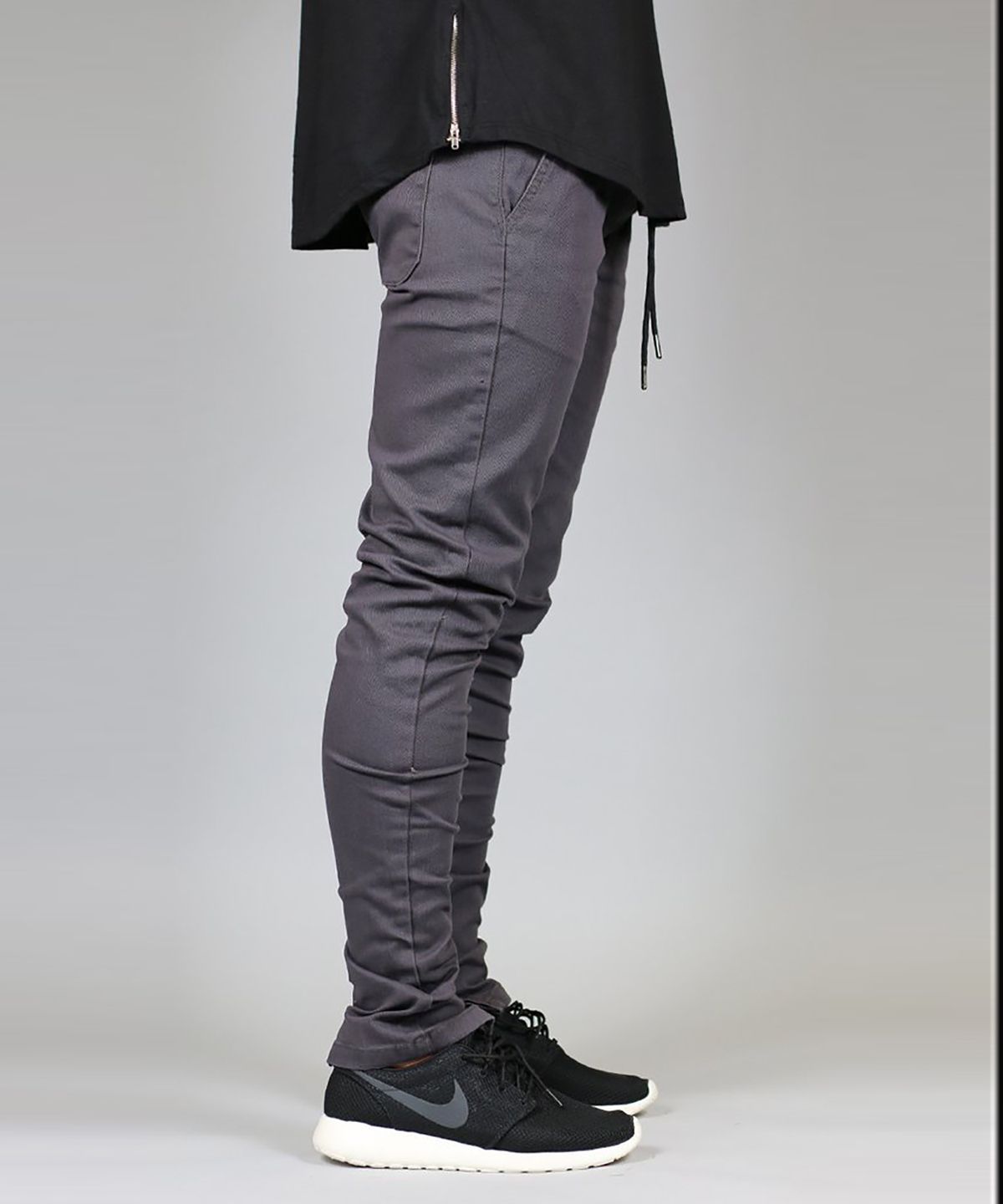 하이퍼 데님(HYPER DENIM) 차콜 지퍼 팬츠