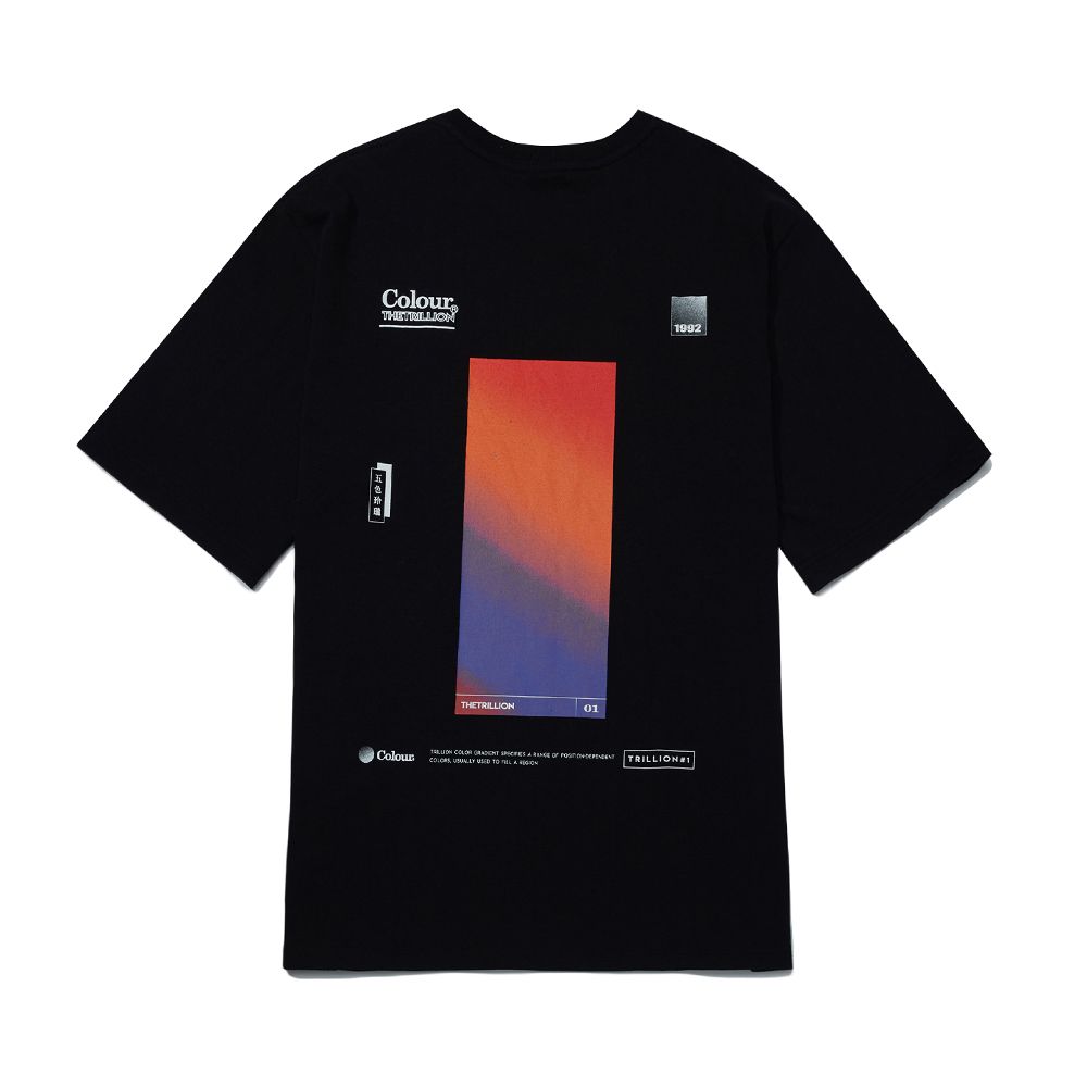 シャツ TRILLION Color Gradient Overfit Man to Man TR9SMT001 BLACK T COLOR GRADIENT T-SHIRT (BLACK) - TRILLION | 60% - Asian