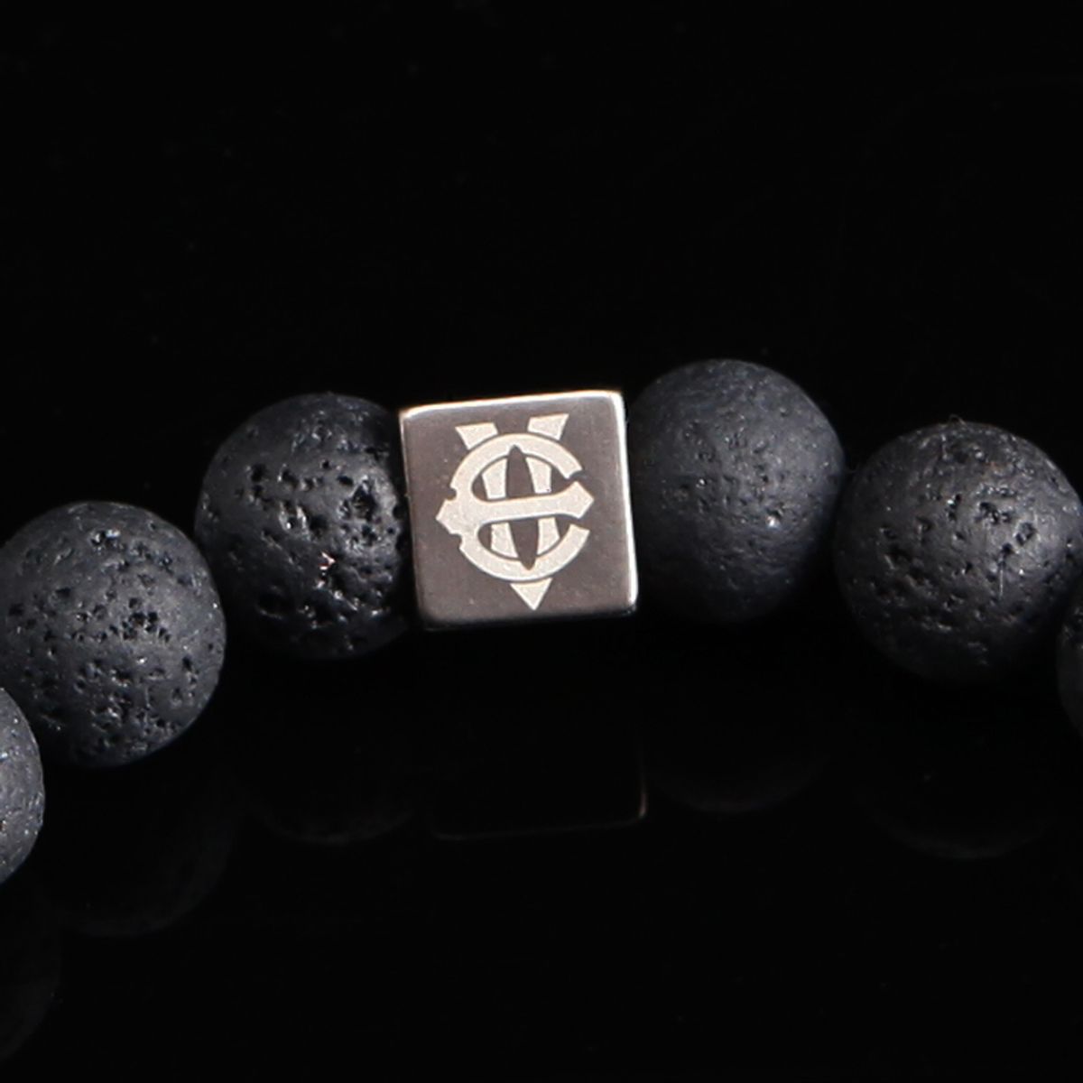 에잇볼륨(EIGHTVOLUME) EV Silver Ring Bead Bracelet (B&W)