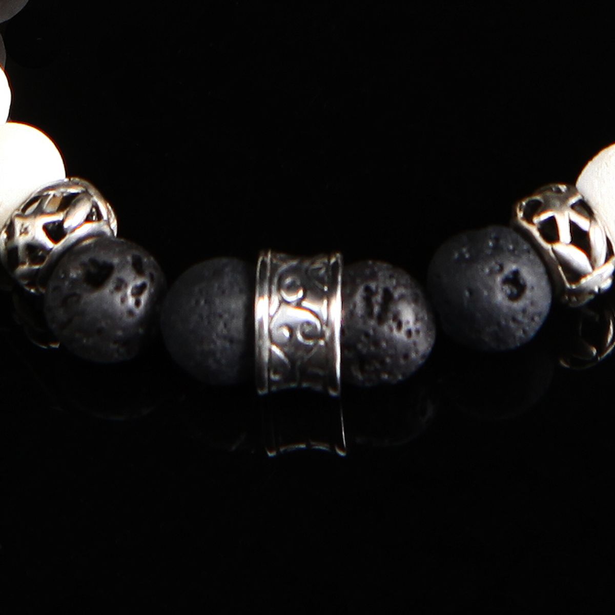 에잇볼륨(EIGHTVOLUME) EV Silver Ring Bead Bracelet (W&B)