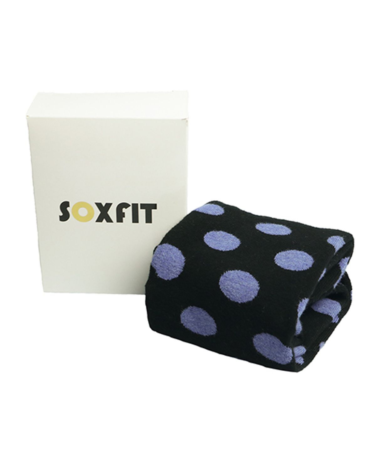 삭스핏(SOXFIT) 블랙 블루 멜란지 도트 크루삭스