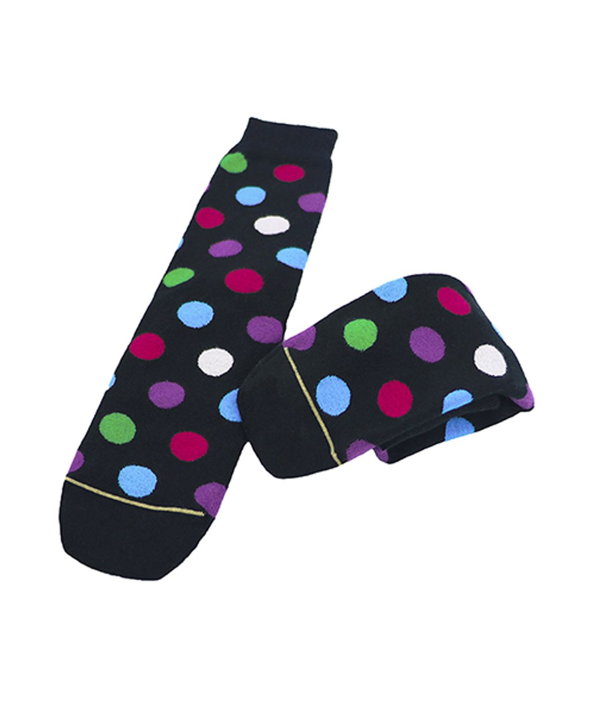 삭스핏(SOXFIT) 블랙 레인보우 도트 크루삭스