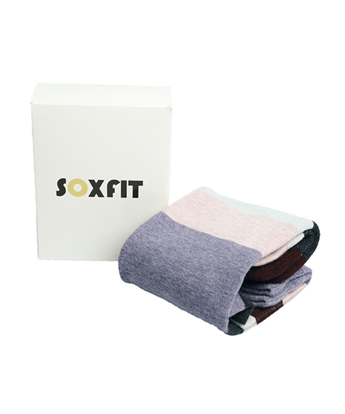 삭스핏(SOXFIT) 라이트퍼플 페이디드퍼플 스트라이프 크루삭스