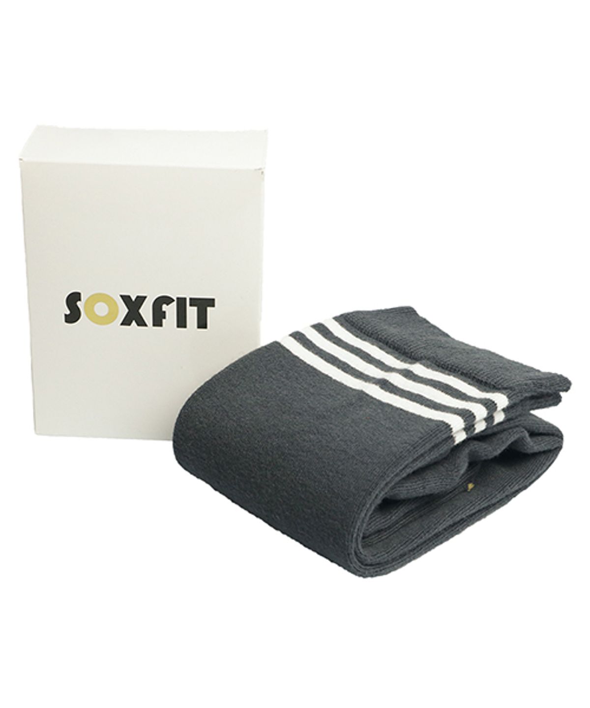 삭스핏(SOXFIT) 차콜 화이트 니하이삭스 니삭스