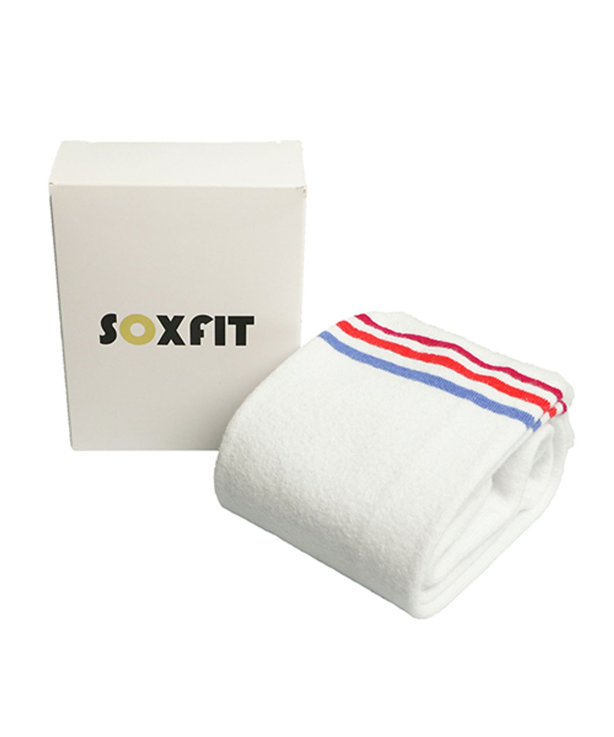 삭스핏(SOXFIT) 화이트 레드 니하이삭스 니삭스