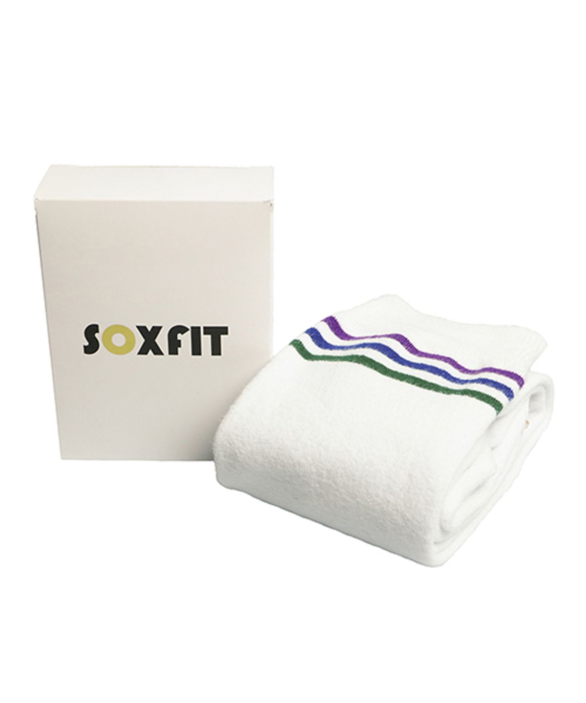 삭스핏(SOXFIT) 화이트 퍼플 니하이삭스 니삭스