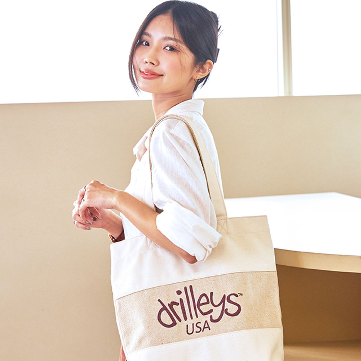드릴리스(DRILLEYS) 어스 에코백 내추럴와인