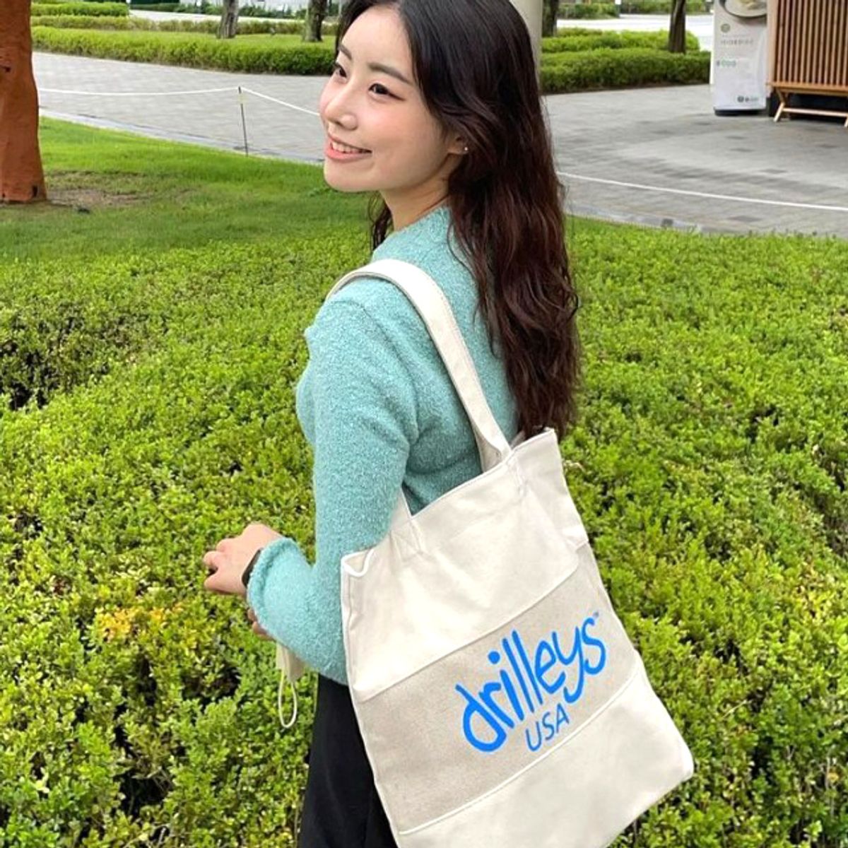 드릴리스(DRILLEYS) 어스 에코백 내추럴블루