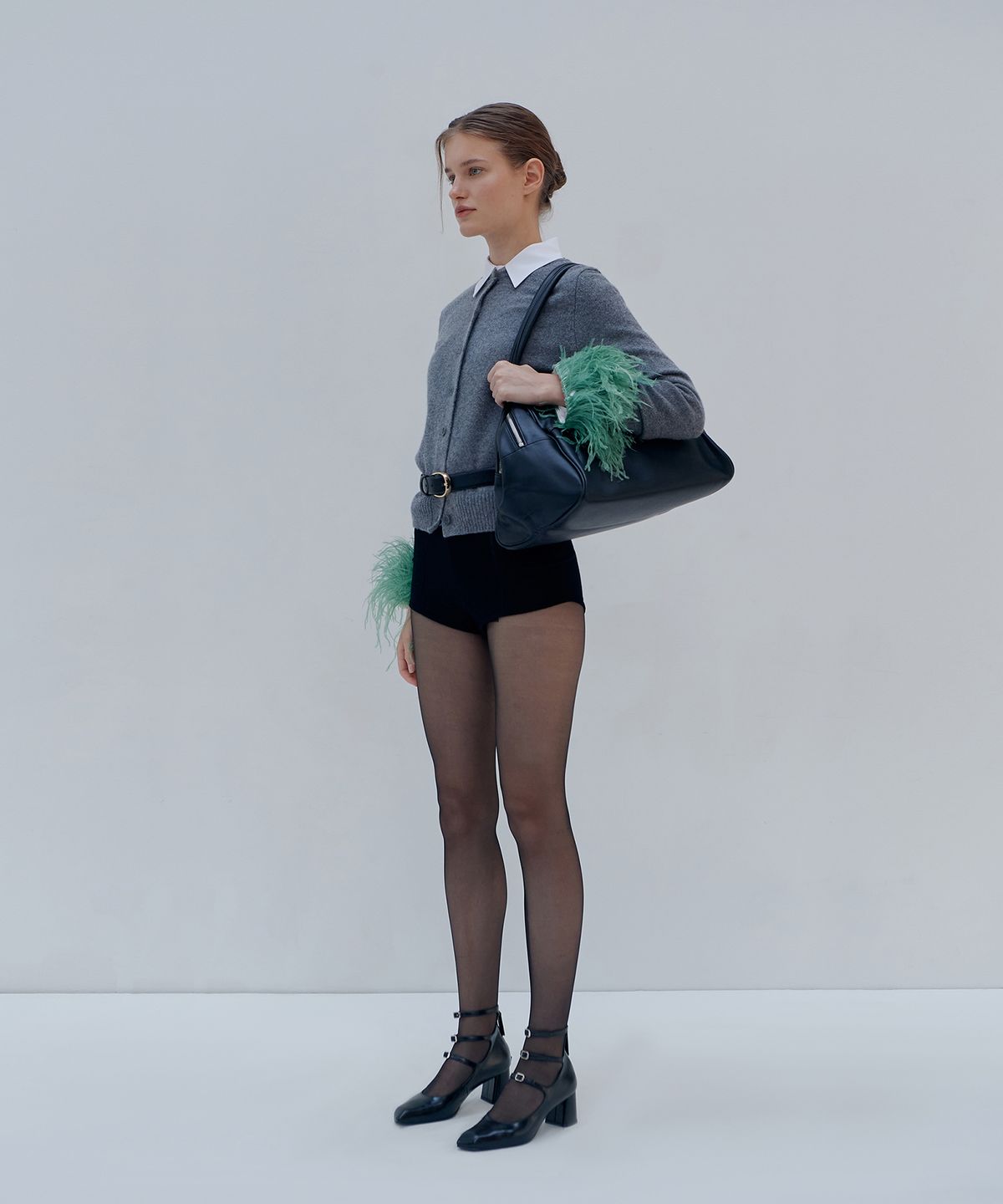 크리스틴프로젝트(CHRISTINE PROJECT) TWO ZIPPER BAG ORIGINAL(BLACK PEPPER)