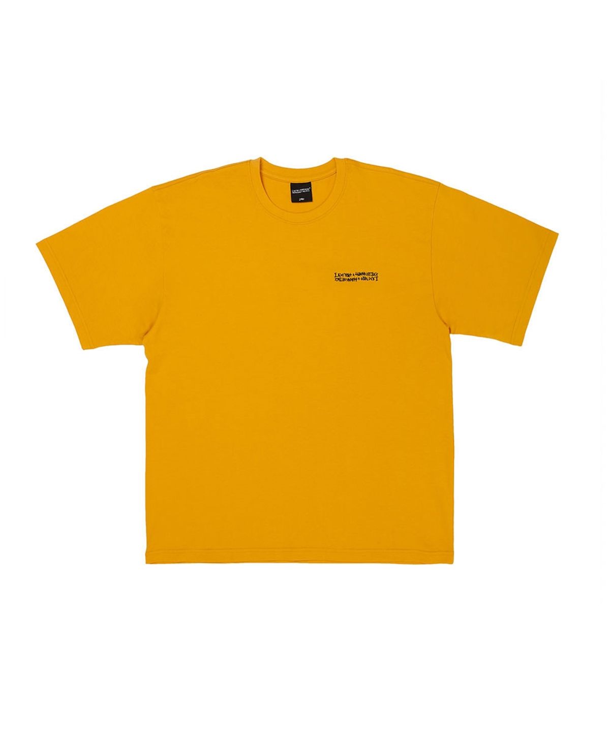 아임낫어휴먼비잉(I AM NOT A HUMAN BEING) Embroidery Front Short Sleeve T-Shirt - MUSTARD