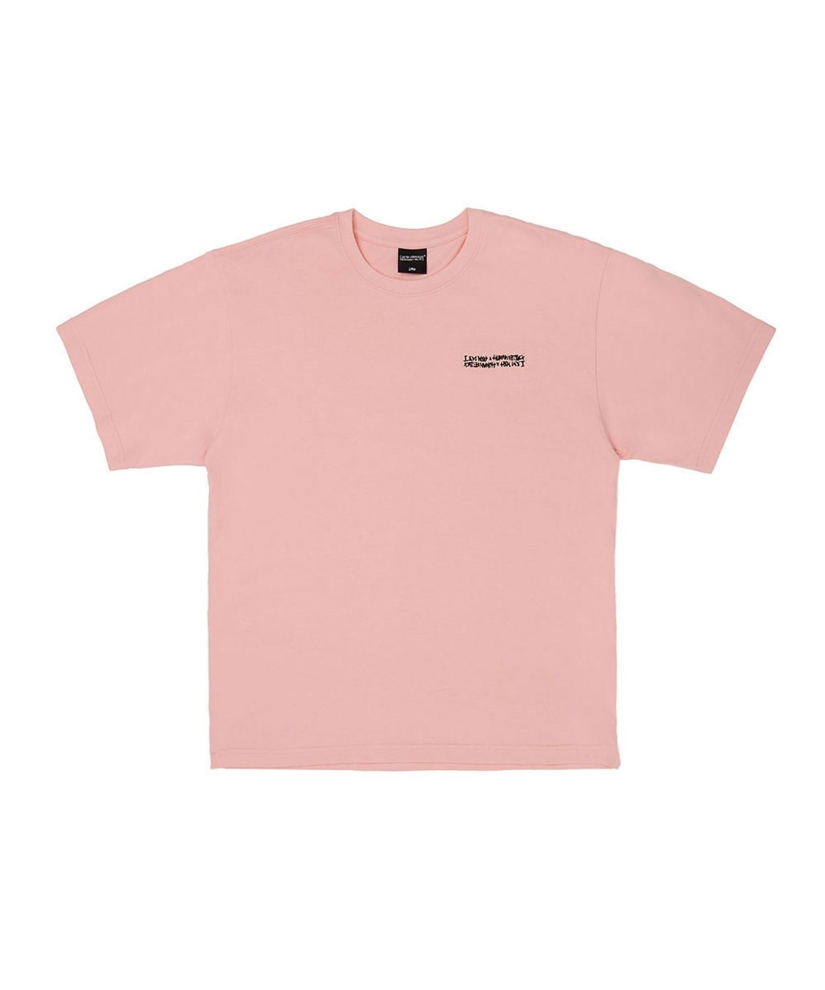 아임낫어휴먼비잉(I AM NOT A HUMAN BEING) Embroidery Front Short Sleeve T-Shirt - PINK