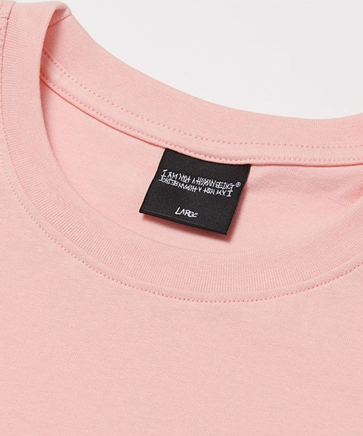 아임낫어휴먼비잉(I AM NOT A HUMAN BEING) Embroidery Front Short Sleeve T-Shirt - PINK