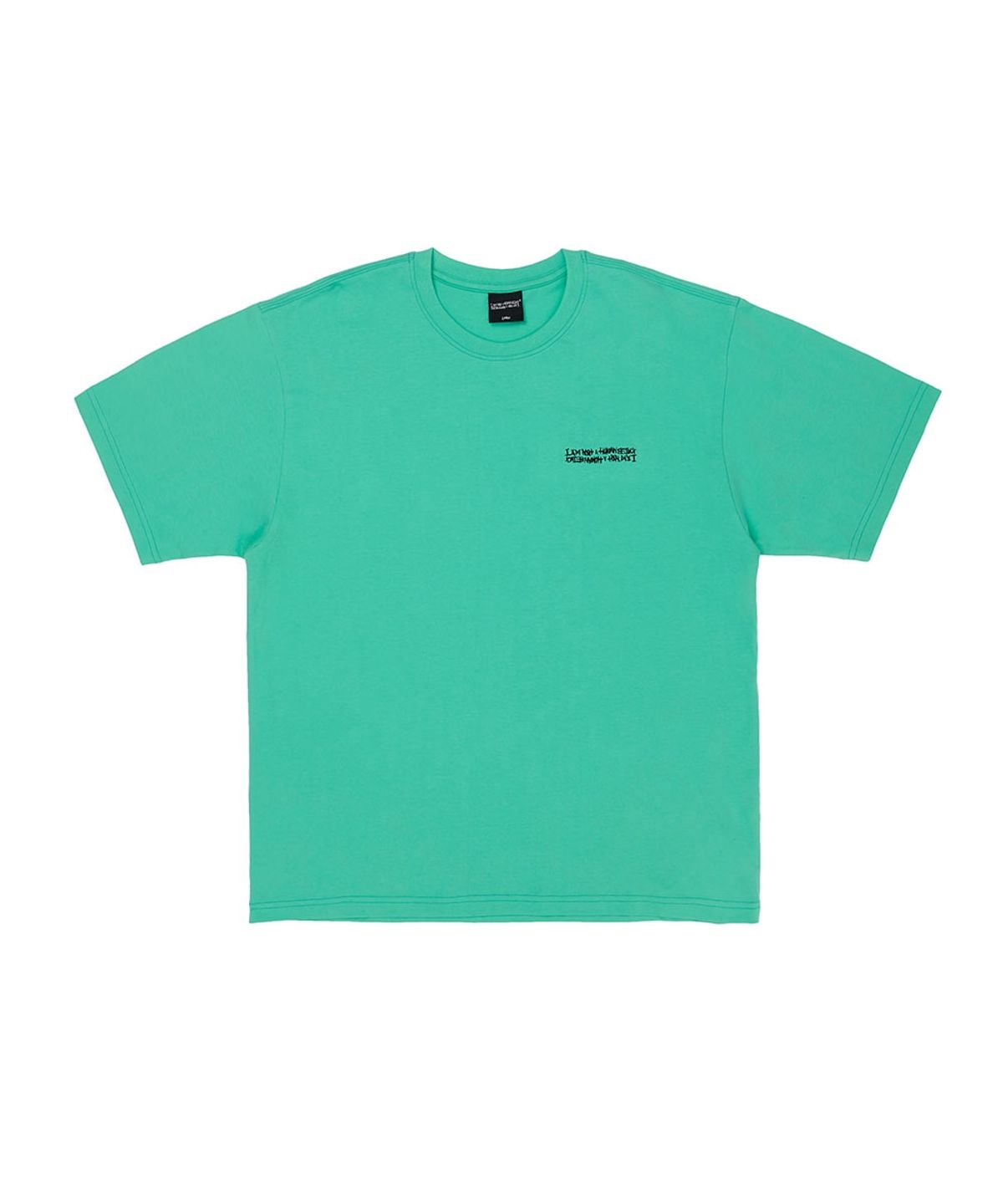 아임낫어휴먼비잉(I AM NOT A HUMAN BEING) Embroidery Front Short Sleeve T-Shirt - MINT