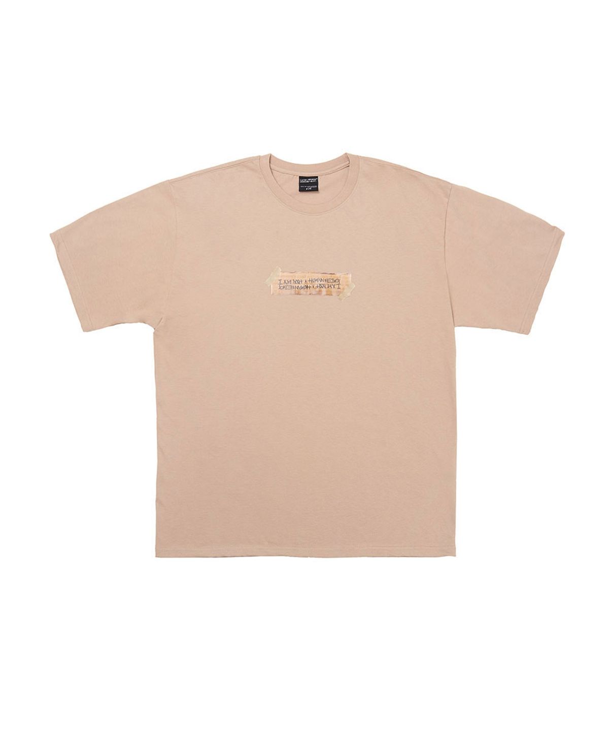 아임낫어휴먼비잉(I AM NOT A HUMAN BEING) Box Logo Tee - BEIGE