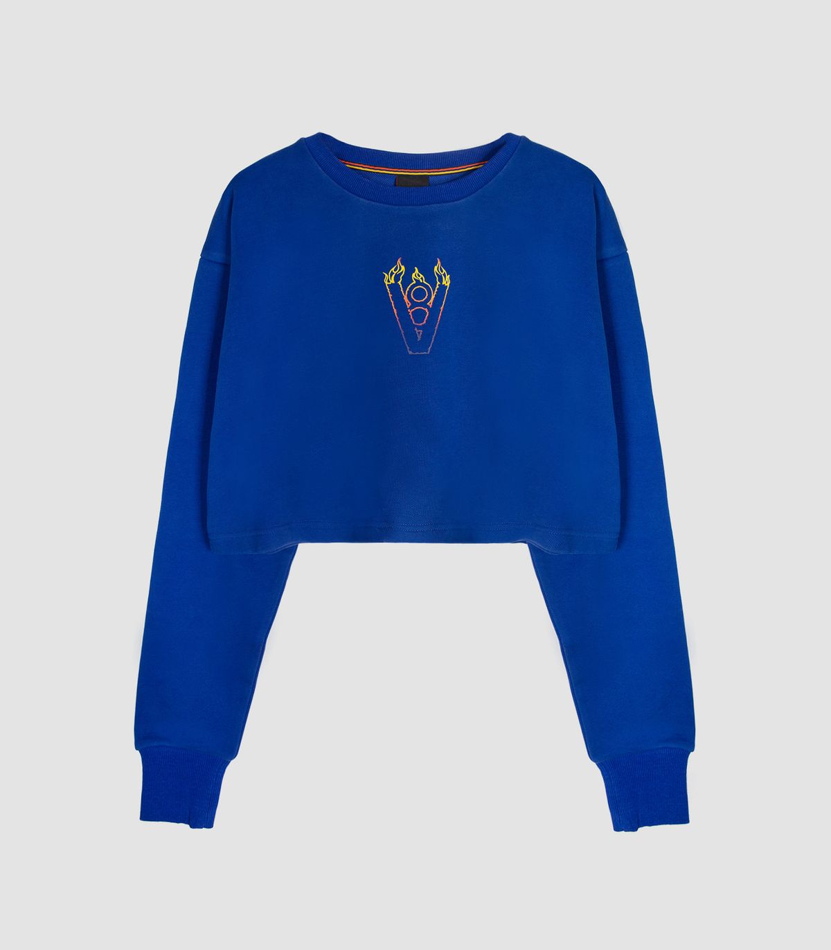 바이브레이트(VIBRATE) BLAZE LOGO CROP TOP (BLUE)