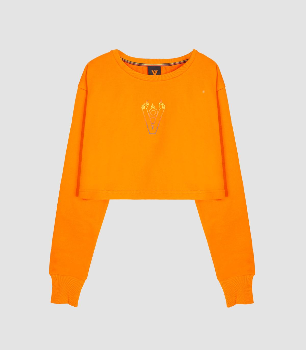 바이브레이트(VIBRATE) BLAZE LOGO CROP TOP (ORANGE)