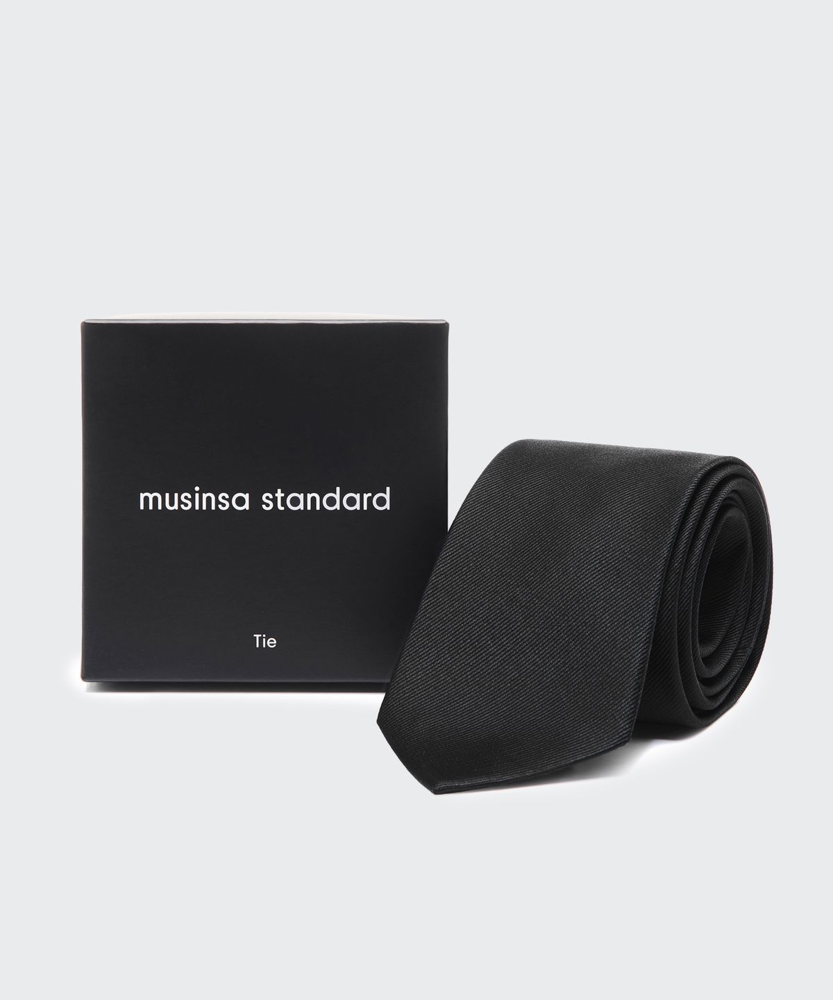 무신사 스탠다드(MUSINSA STANDARD) 실크 솔리드 넥타이 [블랙]