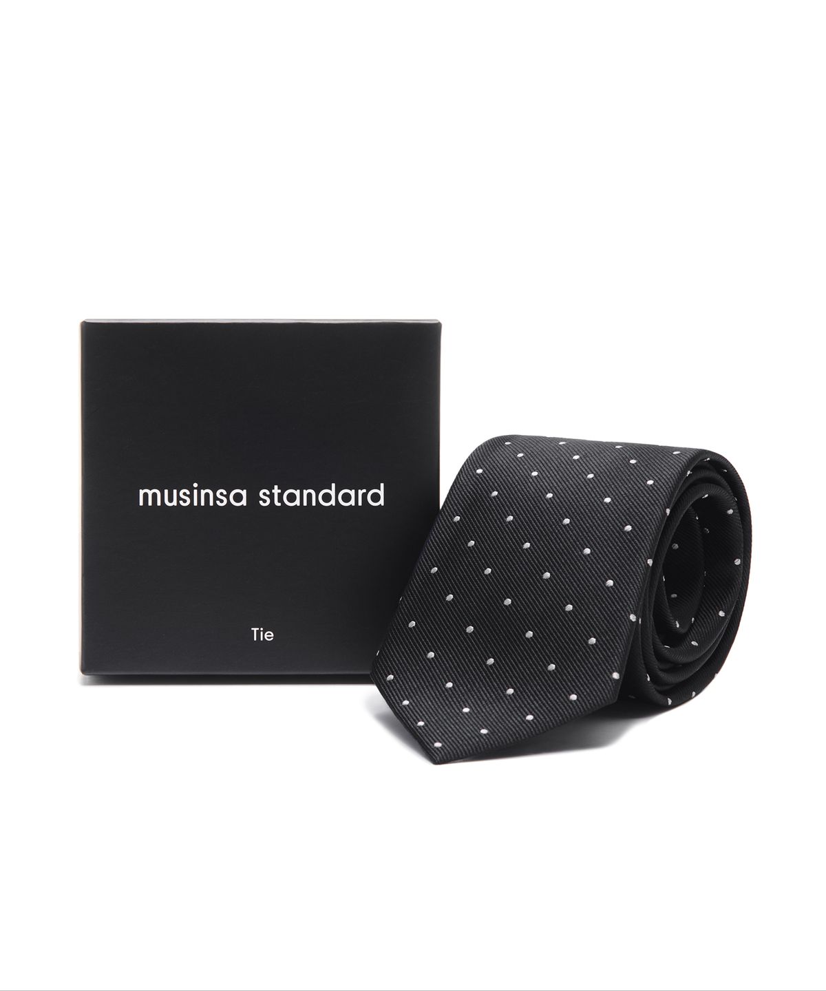 무신사 스탠다드(MUSINSA STANDARD) 실크 핀 도트 넥타이 [블랙]