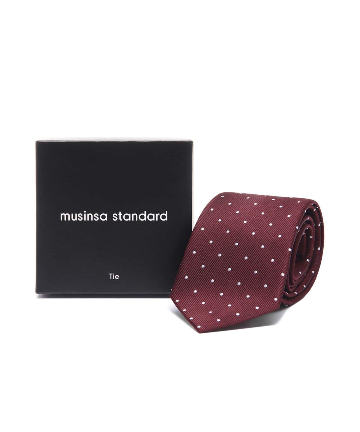 무신사 스탠다드(MUSINSA STANDARD) 실크 핀 도트 넥타이 [버건디]