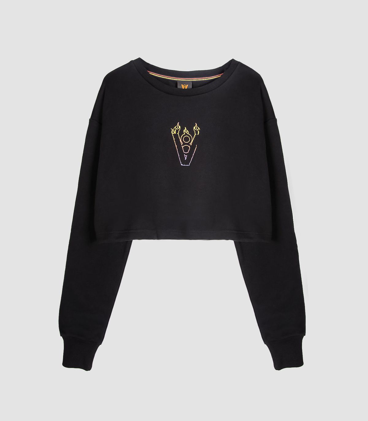바이브레이트(VIBRATE) BLAZE LOGO CROP TOP (BLACK)