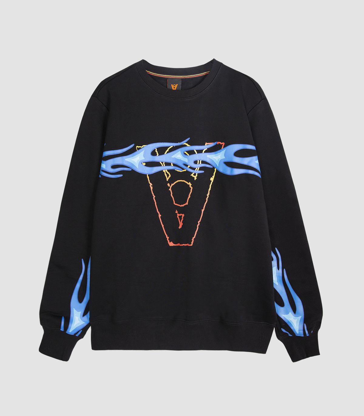 바이브레이트(VIBRATE) FLAME LINE SWEAT SHIRT (BLACK)