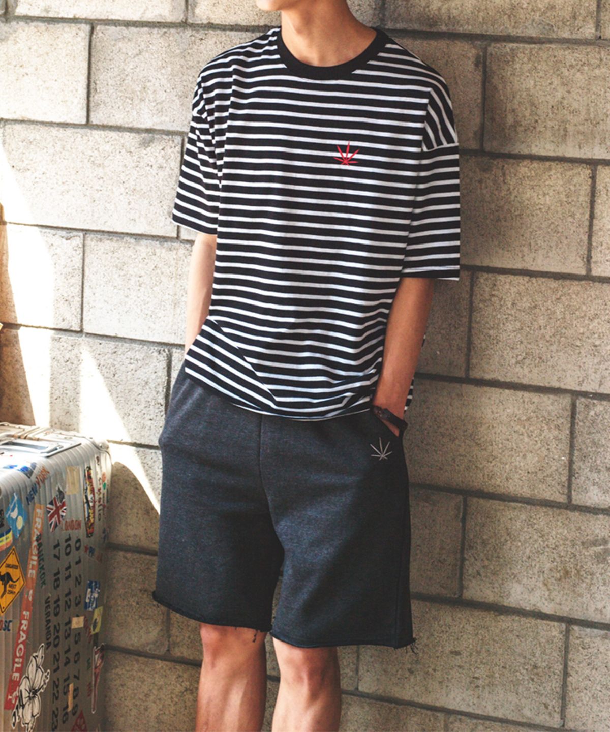 츄바스코(CHUBASCO) M17109 M. T-shirt. OF Stripe Black