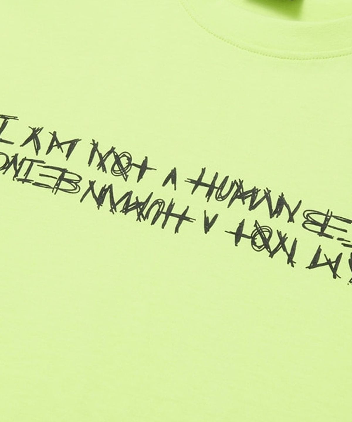아임낫어휴먼비잉(I AM NOT A HUMAN BEING) Basic Logo Short Sleeve T-Shirt - NEON
