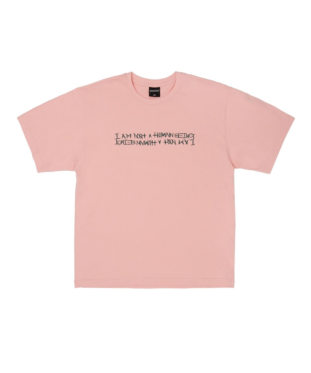 아임낫어휴먼비잉(I AM NOT A HUMAN BEING) Basic Logo Short Sleeve T-Shirt - PINK