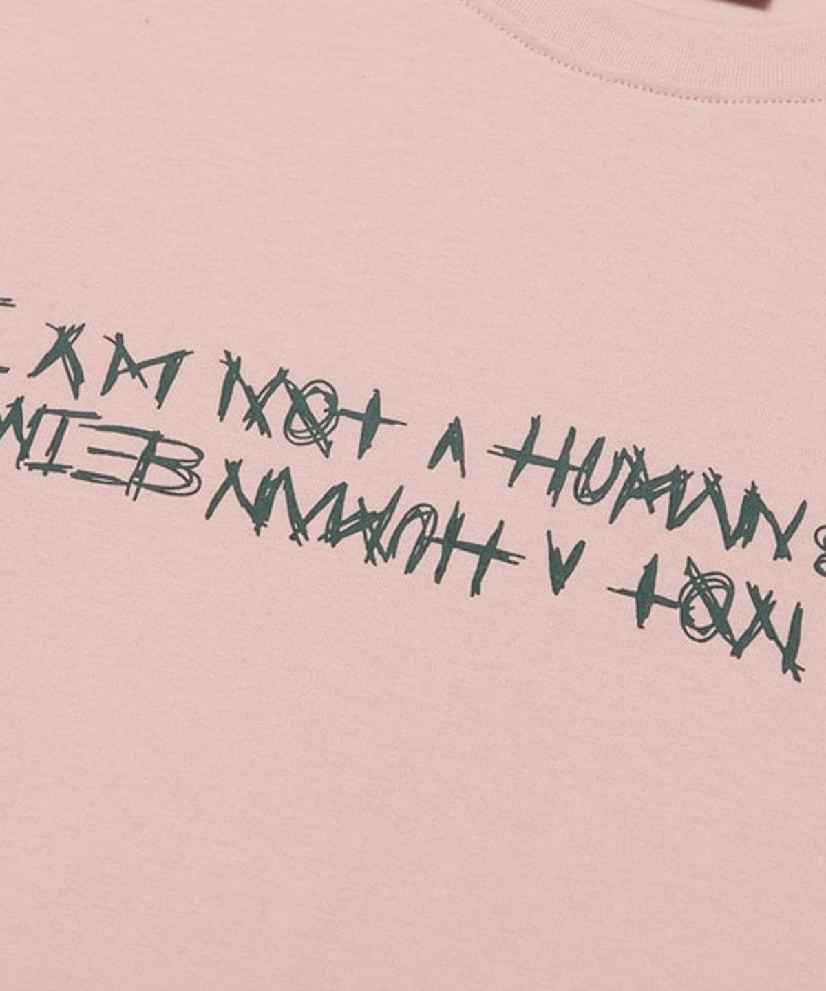 아임낫어휴먼비잉(I AM NOT A HUMAN BEING) Basic Logo Short Sleeve T-Shirt - PINK