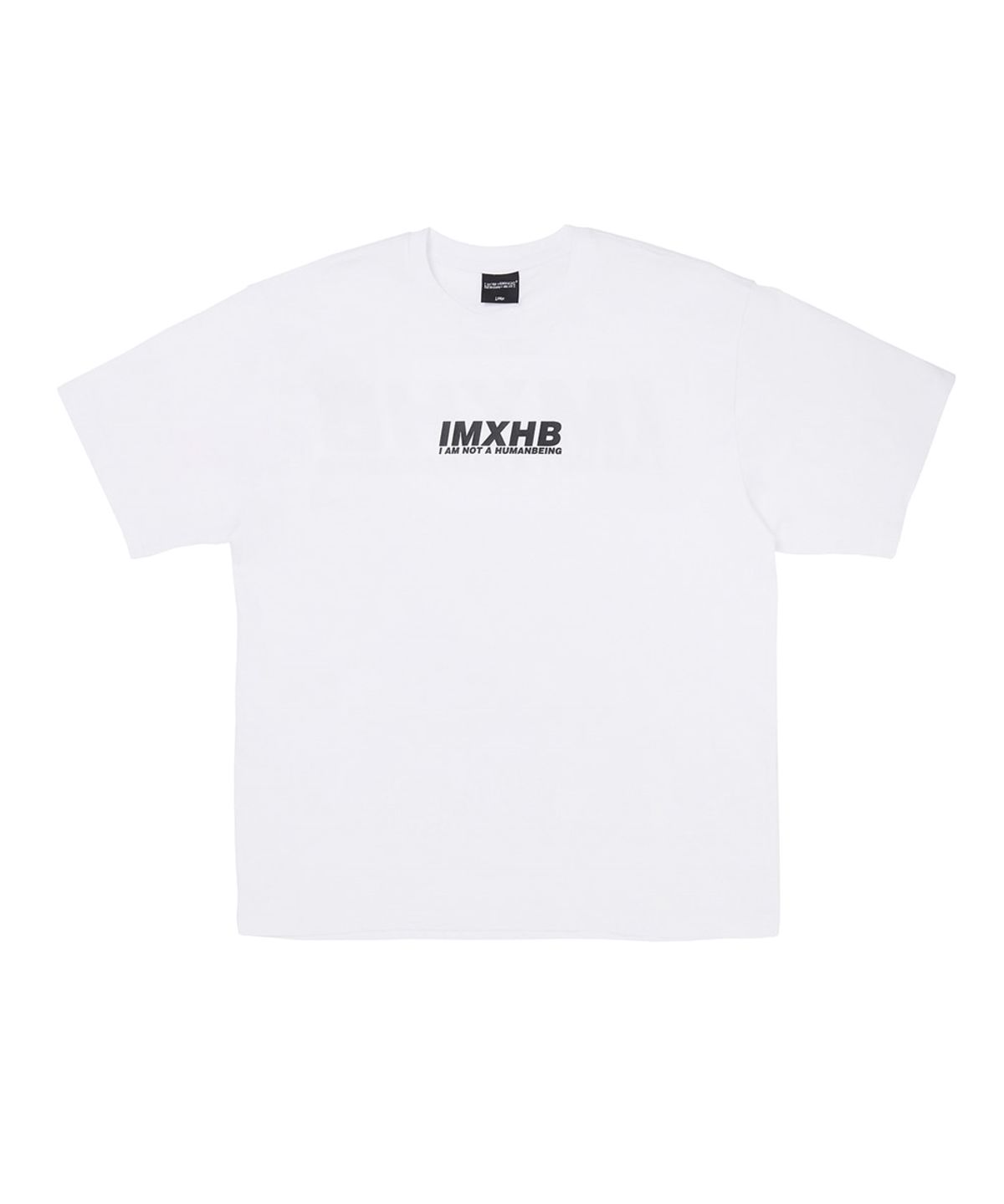 아임낫어휴먼비잉(I AM NOT A HUMAN BEING) Word Short Sleeve T-Shirt - WHITE