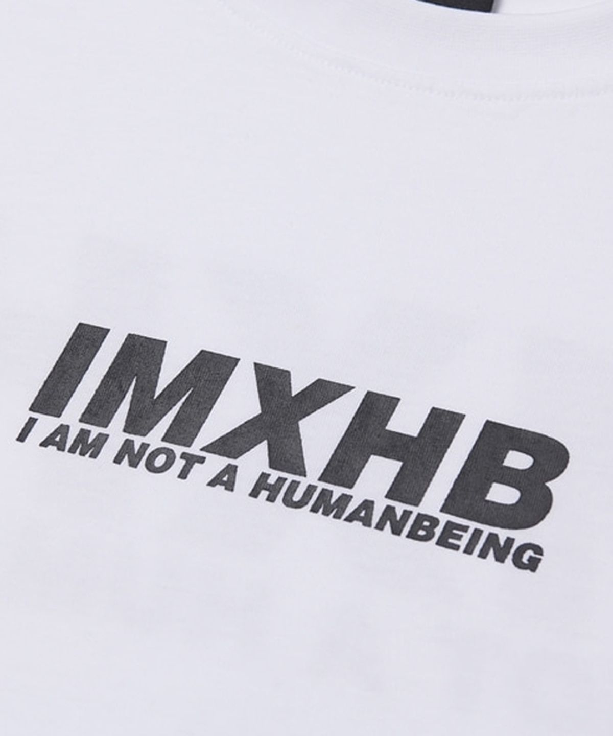 아임낫어휴먼비잉(I AM NOT A HUMAN BEING) Word Short Sleeve T-Shirt - WHITE