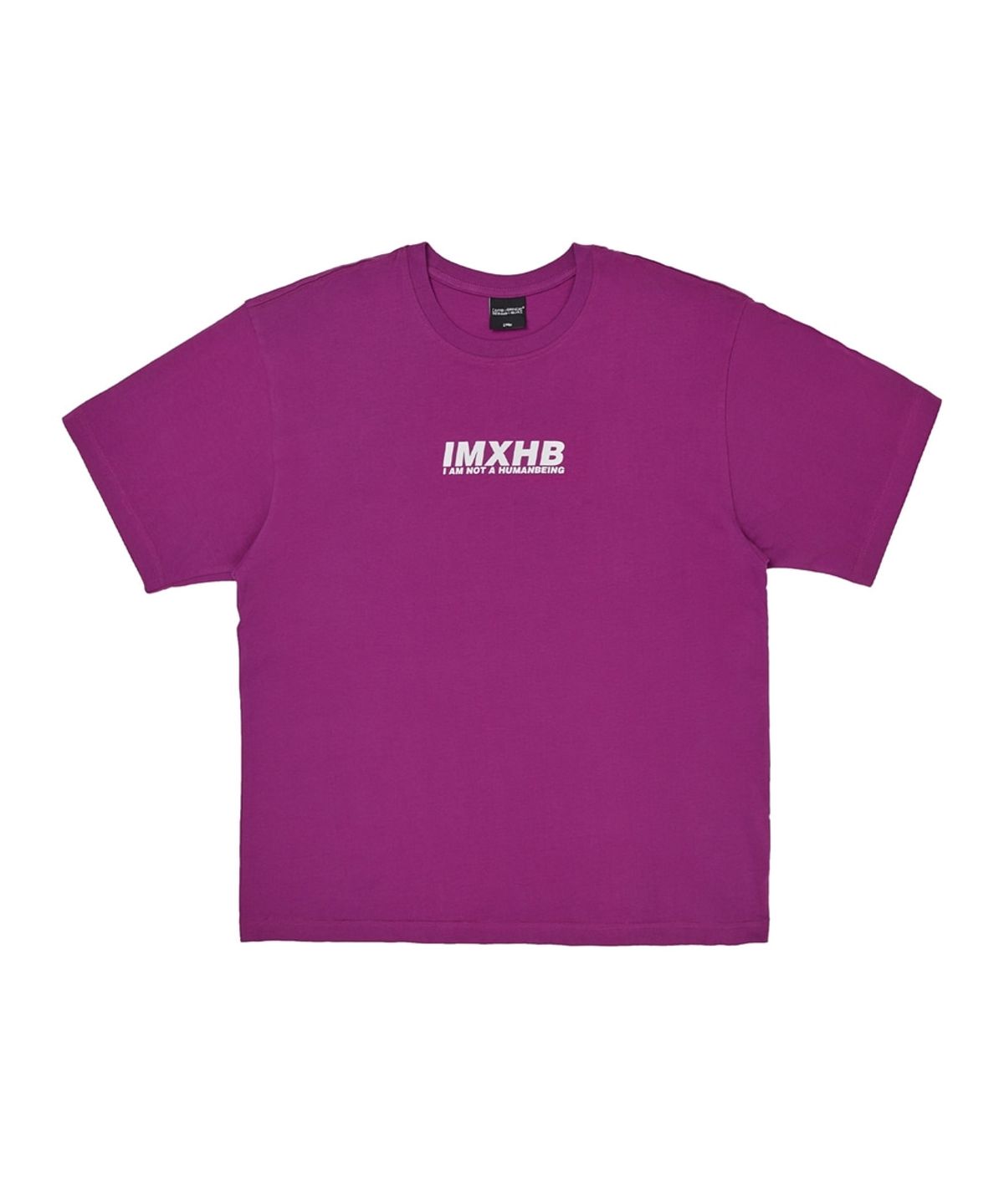 아임낫어휴먼비잉(I AM NOT A HUMAN BEING) Word Short Sleeve T-Shirt - PURPLE