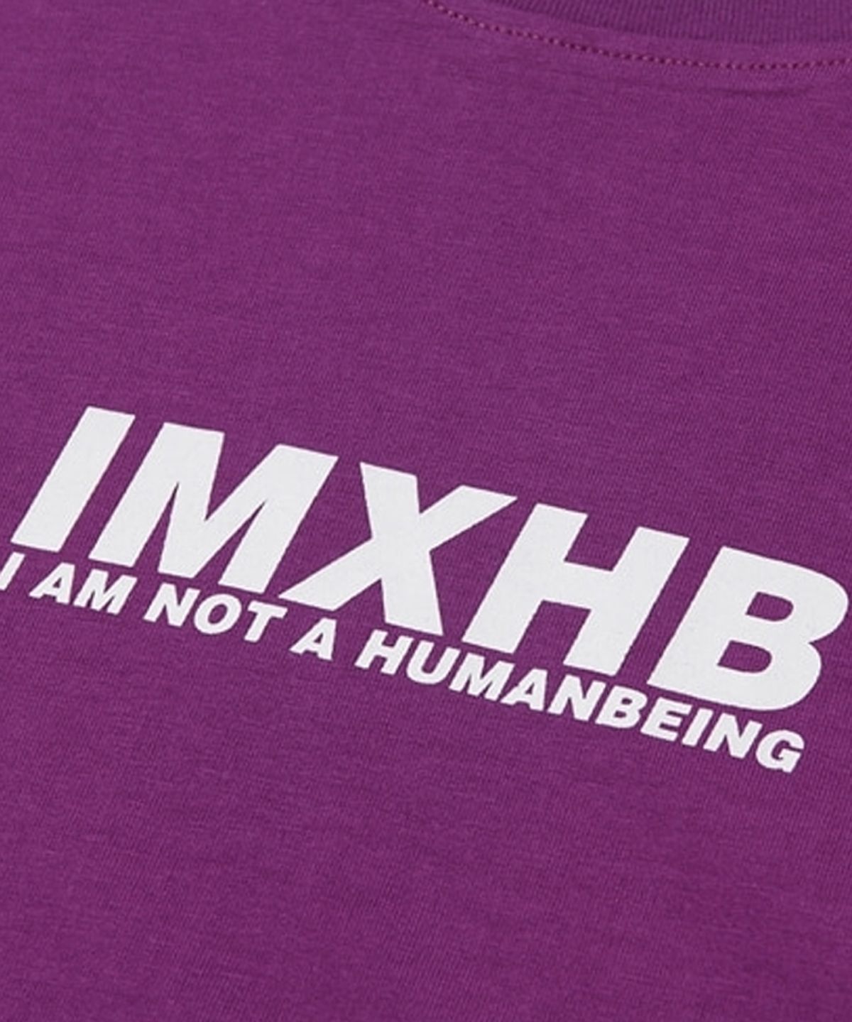 아임낫어휴먼비잉(I AM NOT A HUMAN BEING) Word Short Sleeve T-Shirt - PURPLE