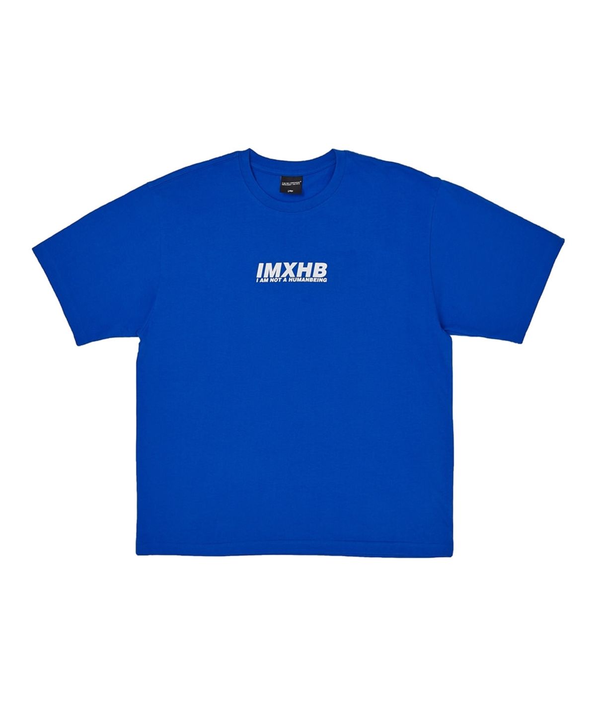 아임낫어휴먼비잉(I AM NOT A HUMAN BEING) Word Short Sleeve T-Shirt - BLUE