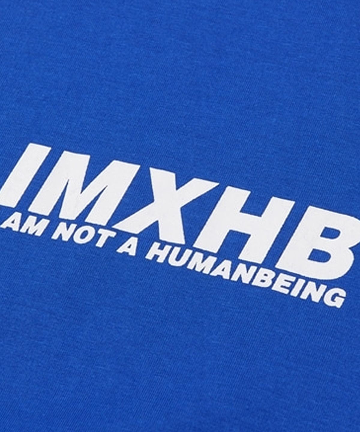 아임낫어휴먼비잉(I AM NOT A HUMAN BEING) Word Short Sleeve T-Shirt - BLUE