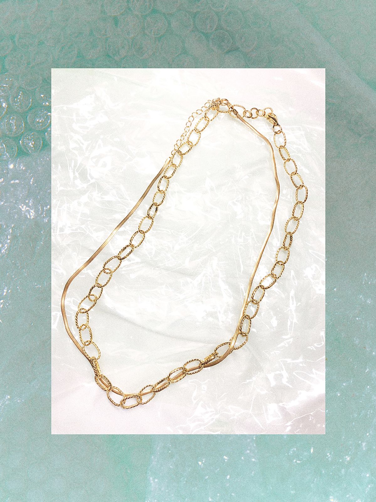 원이너프(ONE ENOUGH) Modern link Necklace Set