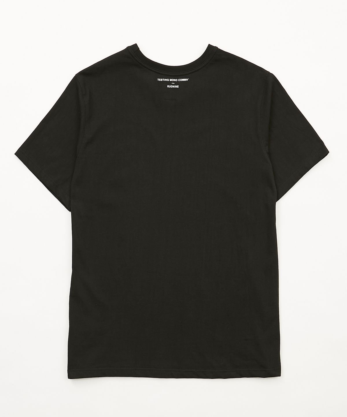 루오나인(RUONINE) 슬로건 입체프린팅 티셔츠 GPR_BLACK(L)