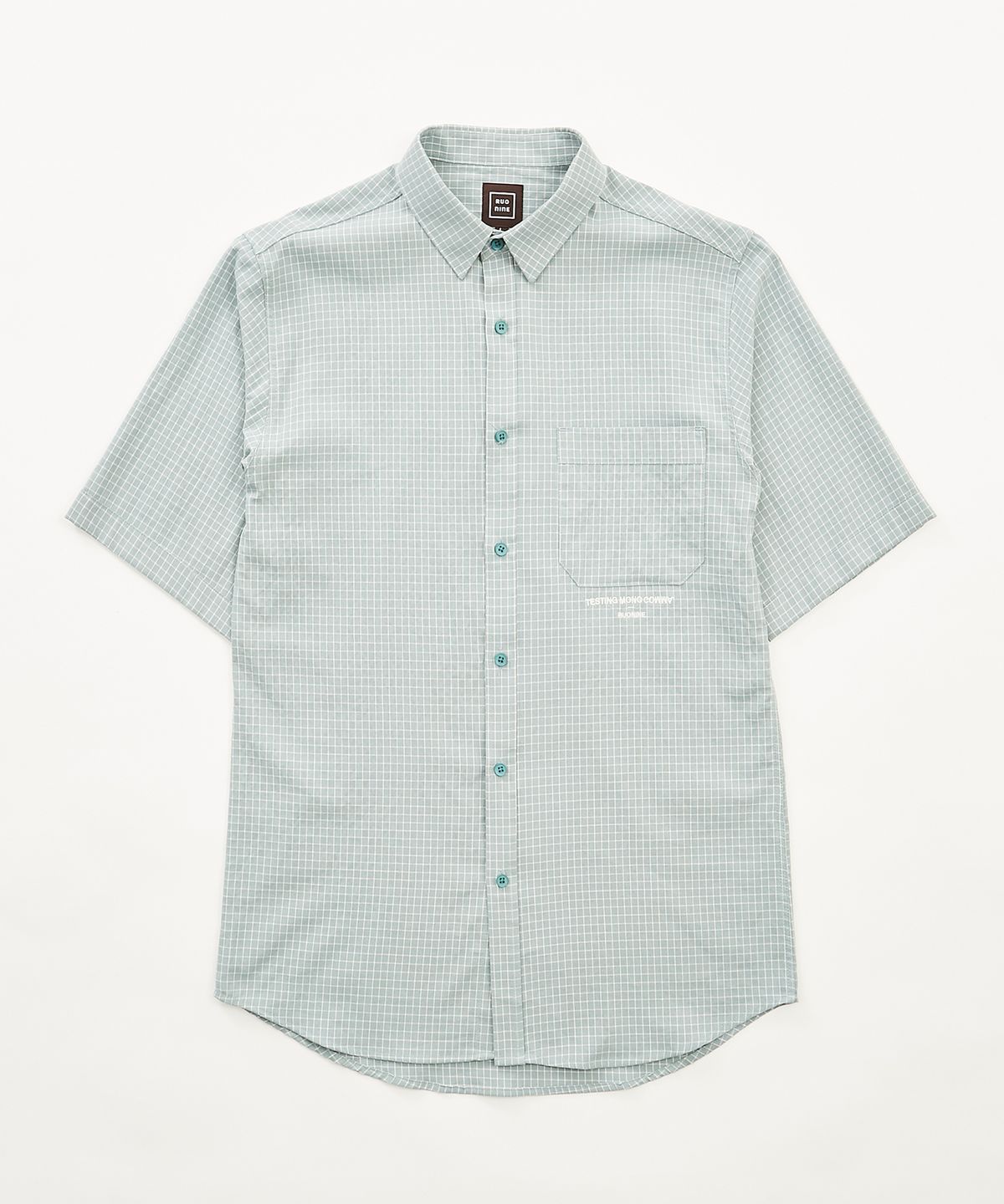 루오나인(RUONINE) 체크 반팔셔츠 GCK_MINT(L)