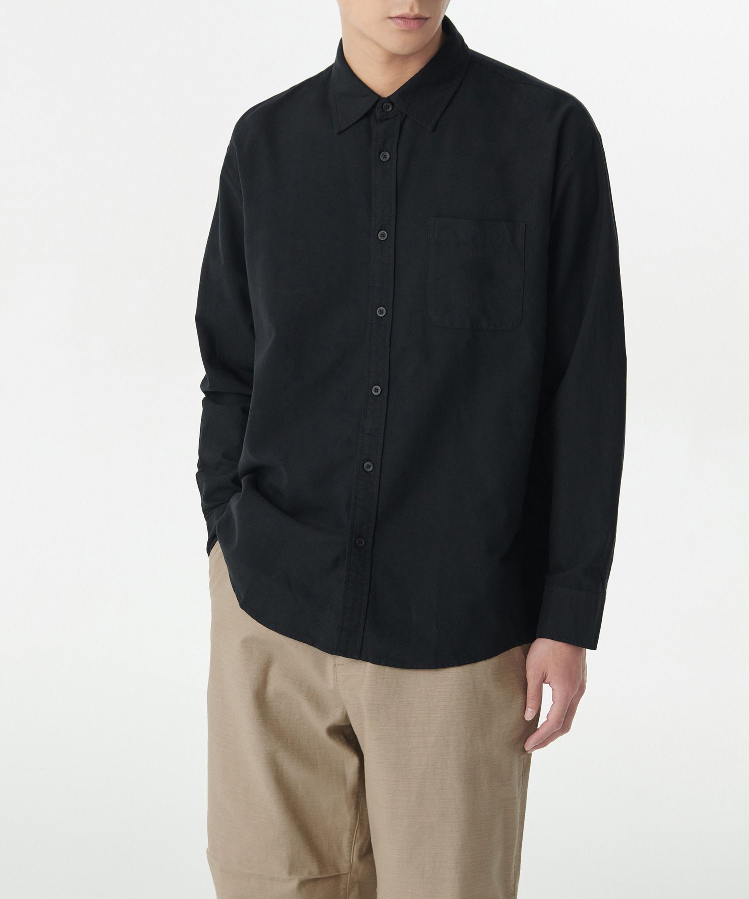 ★MUSINSA STANDARD★ Relaxed pigment shirt dark grey MMDSH50 MUSINSA | MUSINSA STANDARD Pigment Relaxed Crew Neck Long